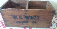 Vintage Solid Wood Box Marked W.G. Monet, Port Perry
