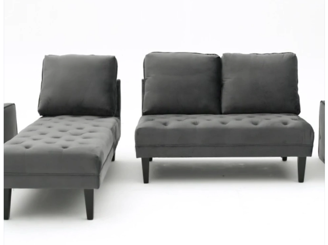 STRUCTUBE mid-century modern velvet sectional sofa64860971641473122