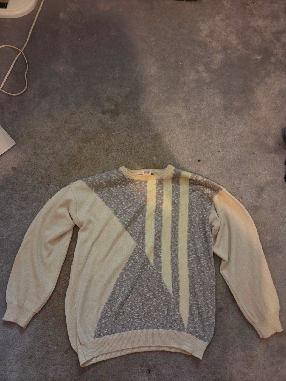 Marks & Spencer, Vintage 80s Men's St Michael Abstract Knit Sweater, Sz L, Italy