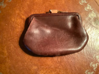 Vintage Leather & Suede Coin Purse with a Kiss Lock