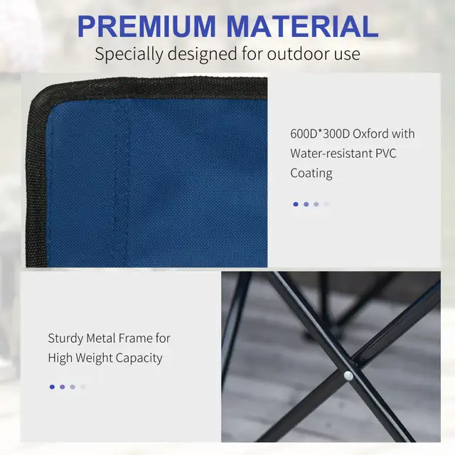 Outsunny 6 Seat Foldingblue Camping Chair with Cup Holder  in Chairs & Recliners in Markham / York Region - Image 4
