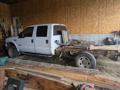 Cab/Chassis, 3 doors are good (one got damaged), front and rear ends 3.73 ratio, rad, calipers, seat...
