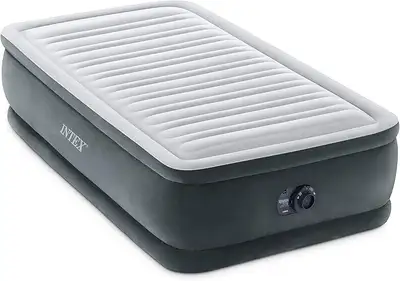 Intex Twin Elevated Airbed H16” Built-in Fast-Fill Electric Pump, View more