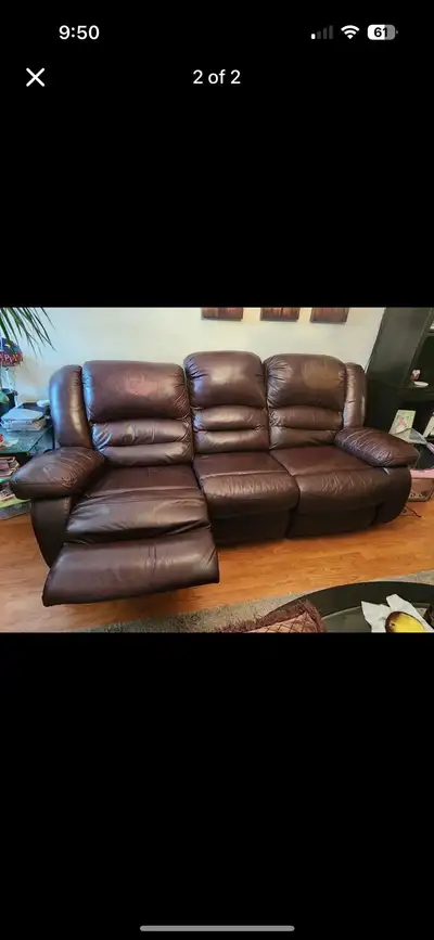 Leather Reclining Sofa Set Send Best Offer, View more