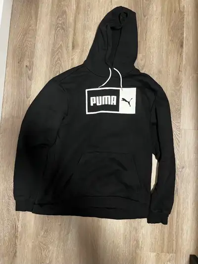 PUMA Black Hoodie – Logo Pullover Sweatshirt, View more