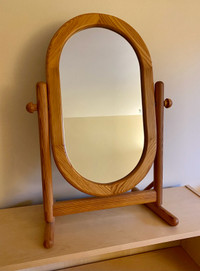 Wood vanity mirror