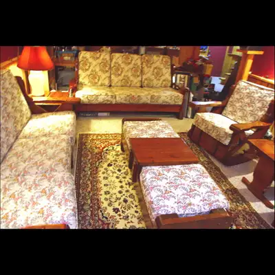 8 PIECE SOLID PINE FURNITURE - $350 COMPLETE SET, View more