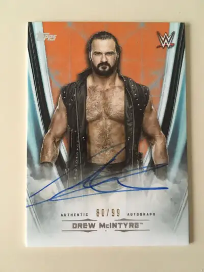 Drew McIntyre 2020 autographed Topps card 80/99., View more