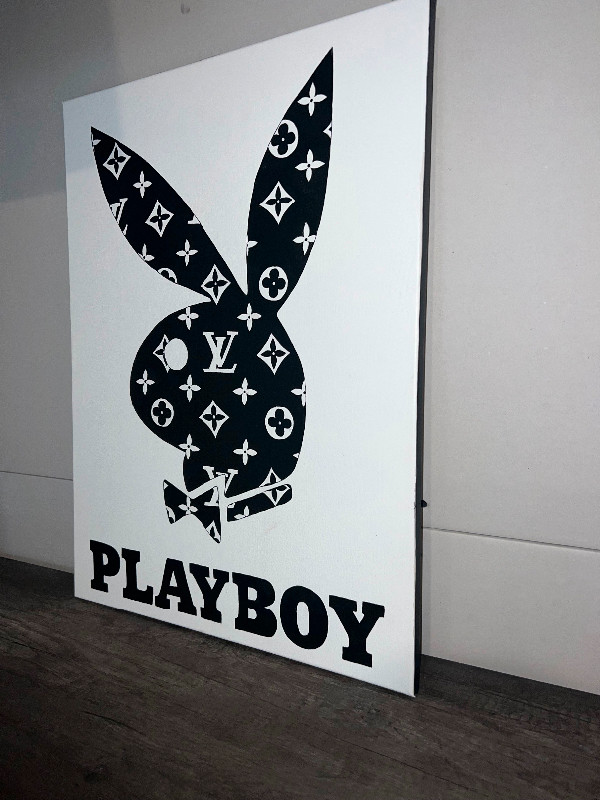 Playboy / Louis Vuitton hand painted art piece