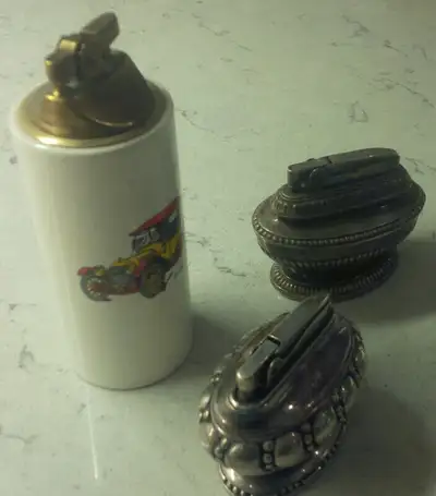 Get all 3 for $45, or $17 each 1) Ronson, called Crown 2) Ronson, called Queen Anne 3) Taller lighte...