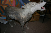 CERAMIC WOLF, HAND MADE BY VISUAL ARTS LU STUDENT ONE OF A KIND,