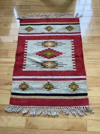 Vrai tapis  artisanal du Rajasthan (Inde), View more