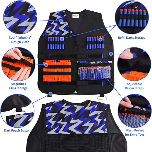 2 Pack Kids Tactical Vest Kit for Nerf N-Strike Elite Series in Toys & Games in City of Toronto - Image 3