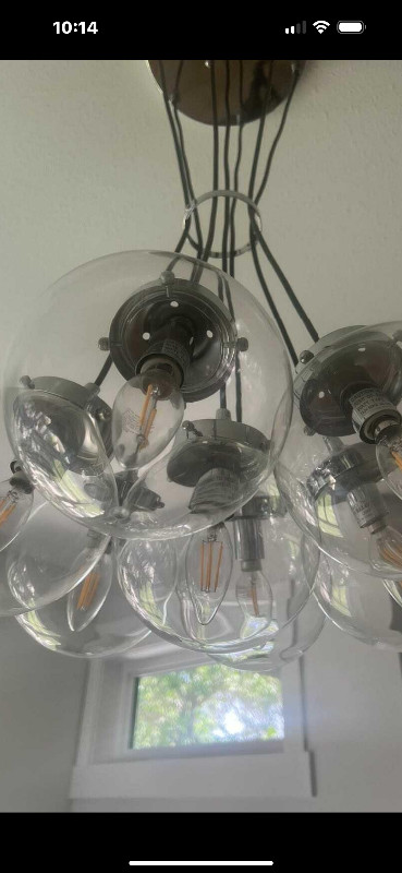 CLEAR GLASS STAINLESS STEEL LIGHT FIXTURE in Indoor Lighting & Fans in Regina - Image 4