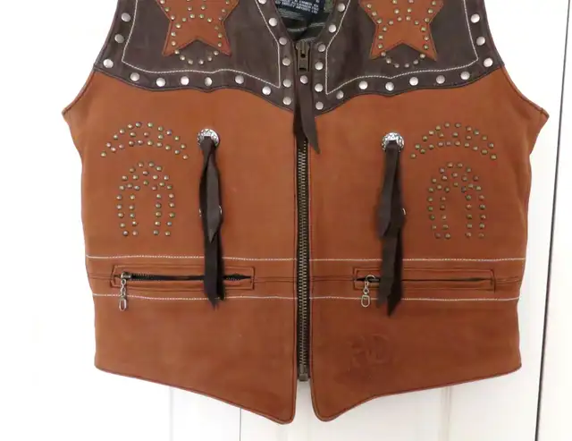 HARLEY DAVIDSON LEATHER COWBOY GILET MEN JACKET SIZE XX MINT in Men's in City of Toronto - Image 4
