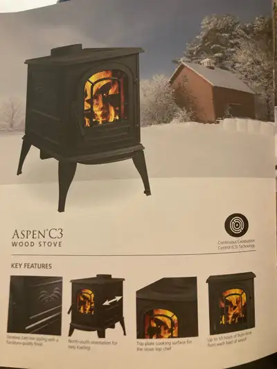 New in crate aspen c3 35000 Btu Heats up to 1200 sqft Efficiency: 81% LHV 75% HHV 1.99g/hr particula...