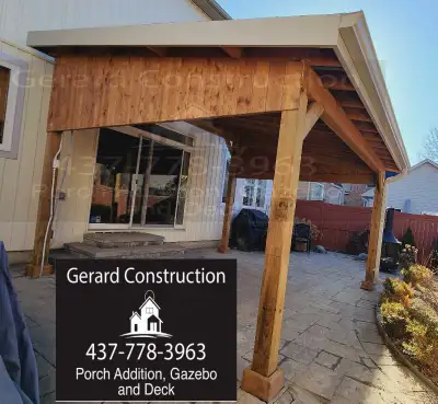 GAZEBO. PATIO COVER,  PORCH ADDITION,  DECK, SHED, View more