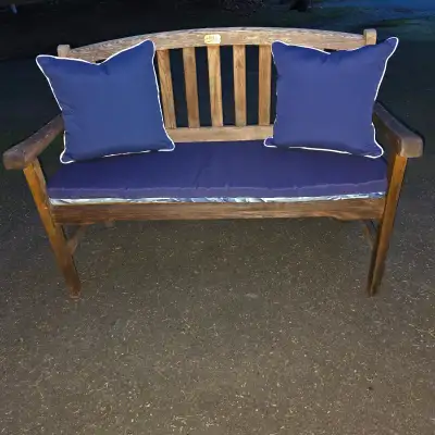 Solid Teak Garden Bench With New Cushions, View more