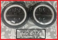 (NEW) 7” Led Halo Headlights Jeep Wrangler TJ CJ JK / 2 Pcs Set