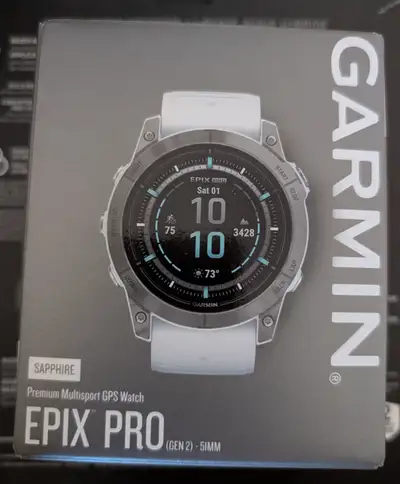 Garmin Epix Pro (Gen 2) Smartwatch - Sapphire Edition - 51mm - Titanium bezel with whitestone band B...