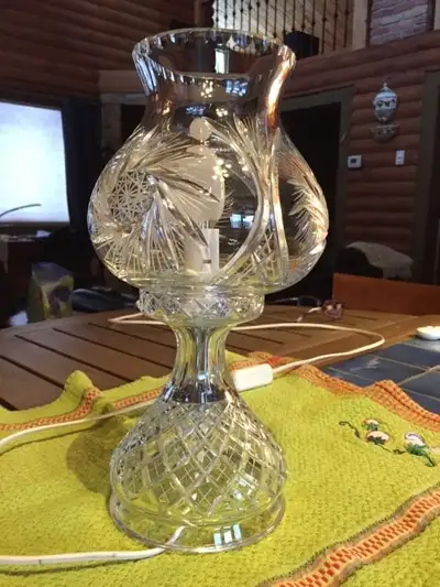CRYSTAL LAMP FROM CZECH REPUBLIC. 2 PCES. PERFECT CONDITION, View more