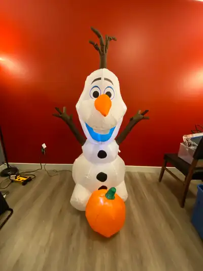 Olaf w/ Pumpkin Inflatable Fall / Birthday 5' tall, View more