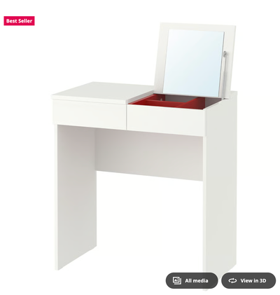 ikea BRIMNES Dressing table/ desk + drawer + mirror, View more