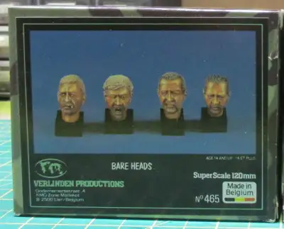 Verlinden Productions #465 1:16scale Bare Heads (4) resin Kit, View more