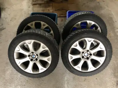 4 rims With Hankook I*Pike RW11 tires Size: 255/50R19 From a BMW X5 5x120 Tire Rim Diameter 19 Firm