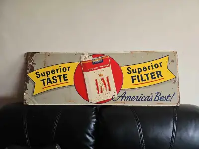 Vintage tobacco l and m sign good shape