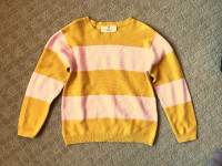 H&M Pink With Mustard Blocks Sweater Sz 6-8