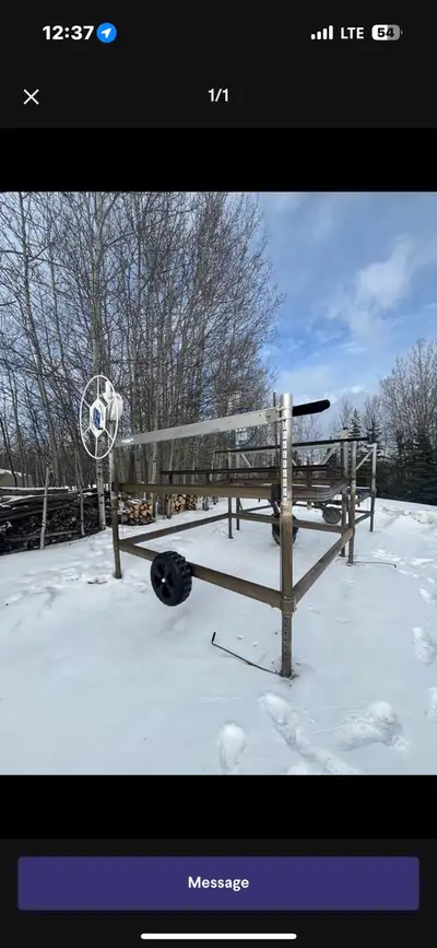 4000 lbs boat lift. 120 inches wide so can fit a pontoon boat. Located outside Edmonton delivery neg...