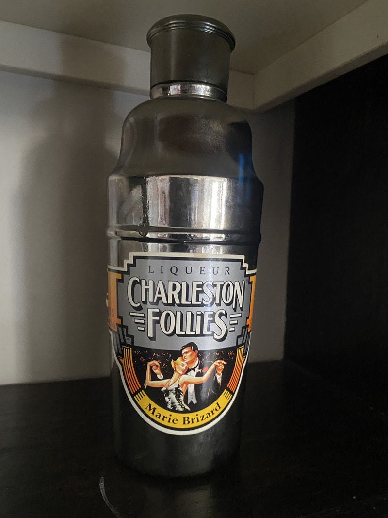 Vintage Charleston Follies Marie Brizard empty liqueur bottle Arts