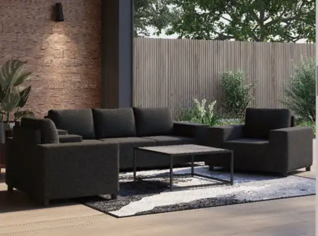 Outdoor Sofa and 2 Chairs Set62863278326659123