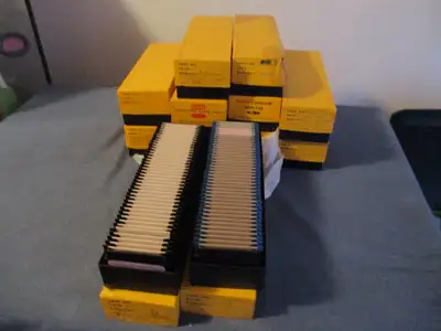 12 BOXES KODAK CAVALCADE TRAYS WITH SLIDES-VACATIONS-1960/70S, View more