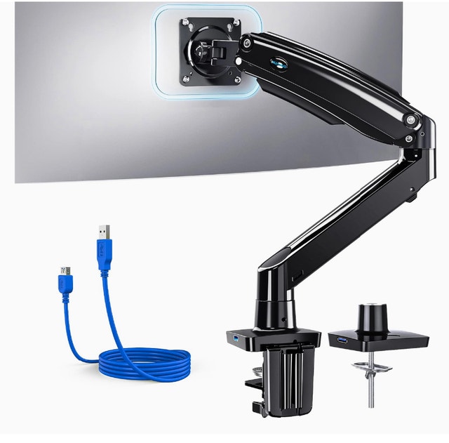 Single Monitor Arm, Huanuo HNSS7, Gas Spring Monitor Mount Stand