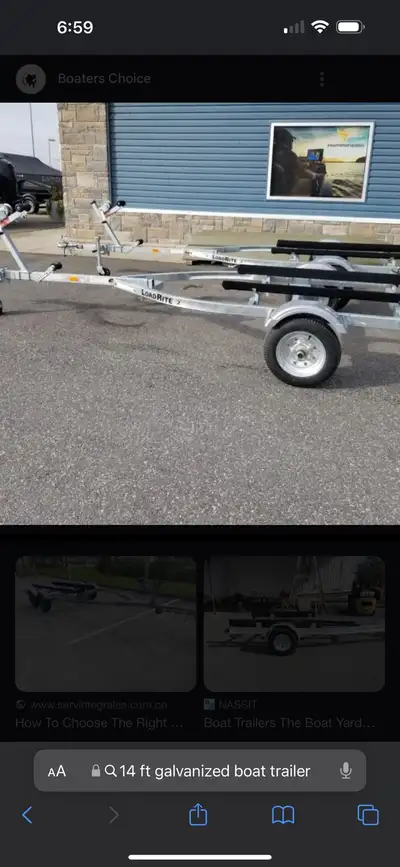 I’m looking for a galvanized or steel boat trailer for a princecraft 14’ aluminum boat. Must be in g...