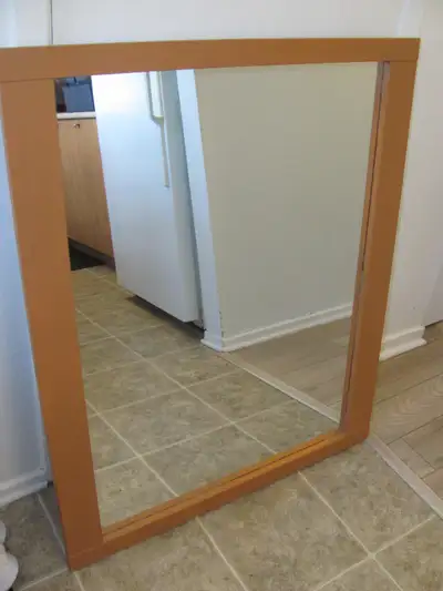 New Price *Large solid wood mirror - Grand miroir en bois massif, View more