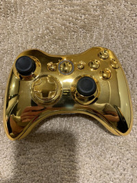 Gold wireless Xbox 360 controller for sale