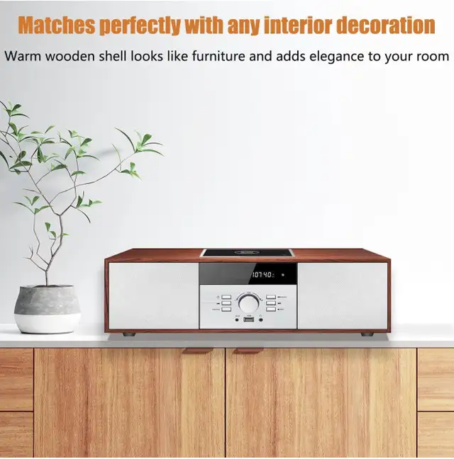 New Bluetooth Vintage Micro HiFi CD Play Stereo System for Home in Stereo Systems & Home Theatre in Calgary - Image 6
