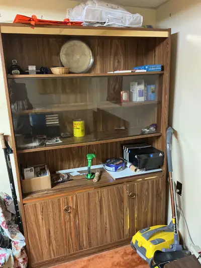 Wooden Hutch with Glass Display, View more