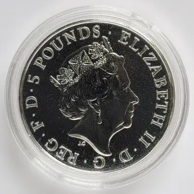UK Great Britain 5 Pound £5 Queen's Beasts Silver 999 2 oz Coins, View more