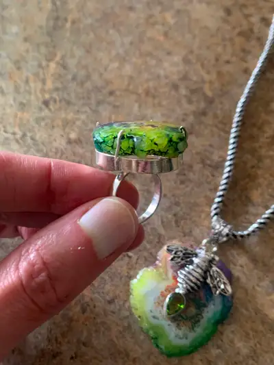 New 925 Silver n Gemstone Jewelry Pkg! Necklace, Pendant, Ring !, View more