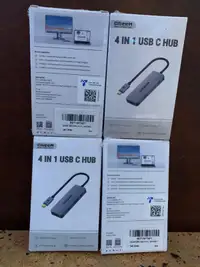 4 USB-C hubs with HDMI, USB 3.0 and USB 2.0 ports