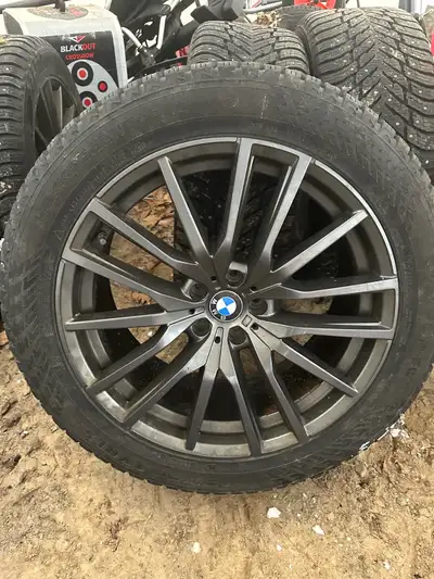 Four Studded winter tires. Only used one season. Came off of BMW X5. 275/45 R20