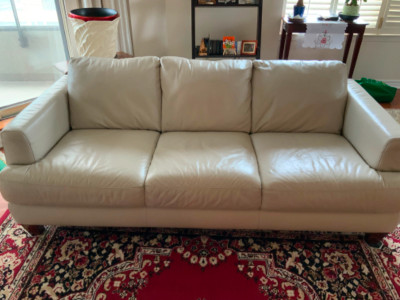 Leather Cream Sofa
