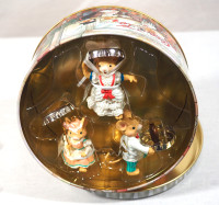 2001 Coca-Cola Christmas Mouse Hanging Ornaments Collectable Tin