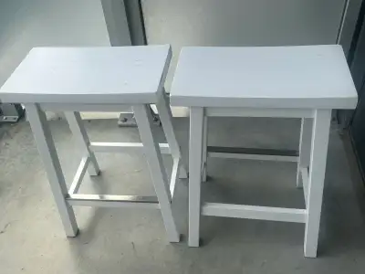 2 White Wooden Counter Stools – Set of 2, View more