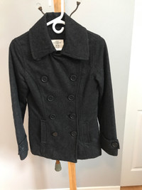 Manteau d’hiver en laine gris charkoal 