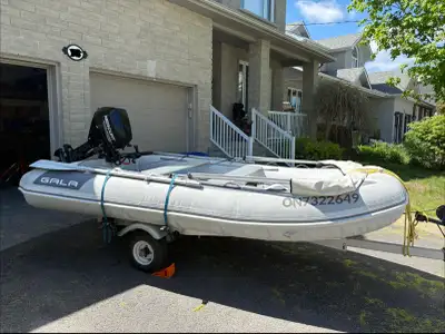 Looking for a great little run-around? 2020 Gala 12-foot inflatable boat and trailer combo in excell...
